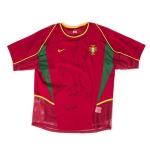 PORTUGAL 2002-04 HOME S/S(PLAYER ISSUE,SIGNED)