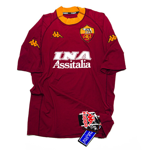 AS ROMA 2000-2001 HOME S/S XL #8 NAKATA (W/TAG)