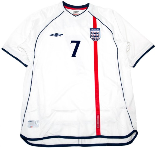 England 2001-2003 HOME S/S XL #7 BECKHAM