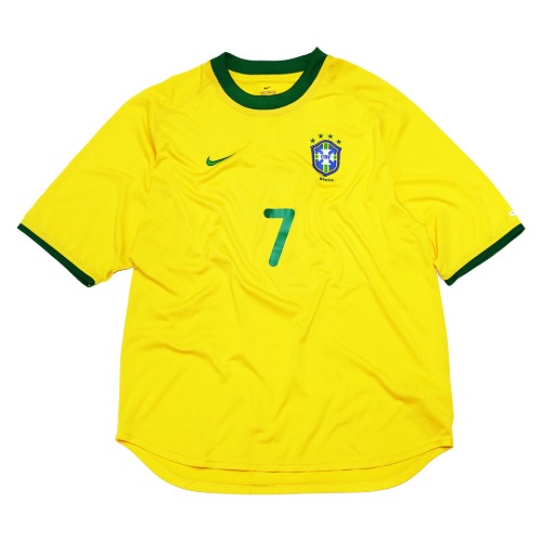 BRAZIL 2000-2002 HOME S/S L #7 RONALDINHO